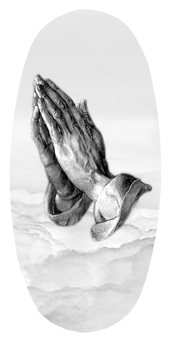 DASOV 103 WT Praying Hands Clouds White